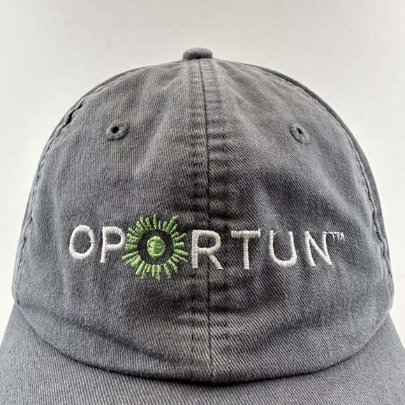 Oportun Baseball Hat Embroidered Adjustable Strap Back Cap Gray 100% Cotton - Picture 2 of 10